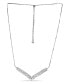 ფოტო #5 პროდუქტის Marquise Stones Cubic Zirconia 2 Row V Frontal Adjustable Necklace (11.7 ct. t.w.) in 18K Sterling Silver or Sterling Silver