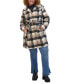 Фото #5 товара Plus Size Hooded Belted Button-Front Coat, Created for Macy's