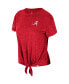 Фото #3 товара Women's Crimson Distressed Alabama Crimson Tide Finalists Tie-Front T-shirt