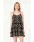 Фото #2 товара Women's Floral Printed Tiered Mini Dress