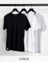 Фото #1 товара Lacoste – 3er-Pack Loungewear-T-Shirts in Weiß, Schwarz und Grau