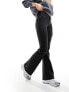 Фото #1 товара River Island high rise coated flare jeans in black