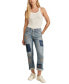 ფოტო #1 პროდუქტის Women's Mid-Rise Patchwork-Detail Jeans