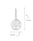 Oval Round Disc Natures Loving Family Wishing Tree of Life Dangle Stud Earrings For Women Sterling Silver Lever back