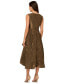 Фото #2 товара Women's Notch-Neck High-Low-Hem Metallic Gold Dress