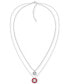 Фото #1 товара Tommy Hilfiger stainless Steel Red Enamel & Stone Two-Row Pendant Necklace, 18" + 2" extender