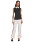 Фото #5 товара Karl Lagerfeld Women's Imitation Pearl-Embellished Collared Blouse