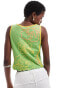 Labelrail x Olivia Grace Herring hibiscus print vest top in green and orange