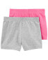 Toddler 2-Pack Pink/Grey Bike Shorts 5T