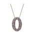 Фото #1 товара Pink Sapphire & Lab-Grown White Sapphire Puff Oval Circle Pendant Necklace in Sterling Silver by Suzy Levian