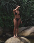 Фото #1 товара 4th & Reckless x Loz Vassallo antibes rose corsage triangle bikini top in dark brown