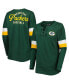 ფოტო #2 პროდუქტის Women's Green Green Bay Packers Athletic Varsity Lace-Up Long Sleeve T-shirt