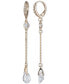 ფოტო #1 პროდუქტის Gold-Tone Pavé & Pear-Shape Crystal Linear Drop Earrings