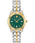 ფოტო #1 პროდუქტის Women's Swiss Greca Time Two Tone Stainless Steel Bracelet Watch 35mm
