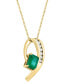 Фото #3 товара EFFY® Emerald (1-3/8 ct. t.w.) & Diamond (1/5 ct. t.w.) Pendant Necklace in 14k Gold