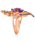 ფოტო #3 პროდუქტის Crazy Collection® Multi-Gemstone (4-3/8 ct. t.w.) & Diamond (5/8 ct. t.w.) Swirl Flower Statement Ring in 14k Rose Gold