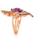 Фото #3 товара Crazy Collection® Multi-Gemstone (4-3/8 ct. t.w.) & Diamond (5/8 ct. t.w.) Swirl Flower Statement Ring in 14k Rose Gold