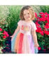 ფოტო #2 პროდუქტის Little and Big Girls Groovy Birthday Girl Short Sleeve Tutu Dress