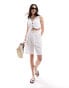 ASOS DESIGN boxy waistcoat with linen in white