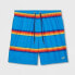 Speedo Men's 8" Striped Four Horizon Volley Swim Trunks - Blue L