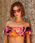 Women's Fan Faire Ruffled Bandeau Bikini Top