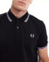 Fred Perry twin tipped polo shirt in black