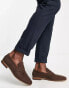 ASOS DESIGN loafers in brown faux suede with natural sole