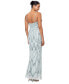 Women's Sequin-Embellished Draped-Neck Gown