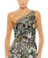 Women's Embellished Floral One Shoulder Gown