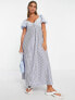 ASOS DESIGN mixed stripe cotton midi tea dress