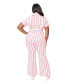 Plus Size Valentine Zig Zag Stripe Flare Jumpsuit