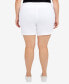 Фото #2 товара Plus Size Essentials Solid Color Tech Stretch Shorts with Elastic Waistband