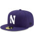 Фото #2 товара Men's Purple Northwestern Wildcats Primary Team Logo Basic 59FIFTY Fitted Hat