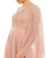 ფოტო #5 პროდუქტის Women's Lace One Shoulder Illusion Sleeve A Line Gown