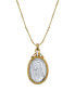 Фото #1 товара Symbols of Faith 14K Gold-Dipped Silver-Tone Crystal Virgin Mary Medallion Necklace 20"