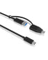 ICY BOX IB-CB034 - 1 m - USB C - USB A - USB 3.2 Gen 2 (3.1 Gen 2) - 10000 Mbit/s - Black