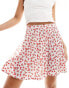 Фото #2 товара Wednesday's Girl flippy mini skirt in white and red ditsy floral