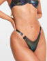 Фото #1 товара VAI21 side ring high leg co-ord bikini brief in metallic black