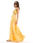 Wednesday's Girl stripe maxi skirt co-ord in marigold yellow