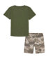 ფოტო #2 პროდუქტის Toddler Boys Short Sleeve Dinosaur T-shirt and Prewashed Canvas Shorts Set