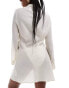 Фото #4 товара ASOS DESIGN beach crinkle tie front shirt in ivory