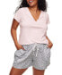 ფოტო #1 პროდუქტის Plus Size Jacquelyn Pajama T-shirt And Short Set