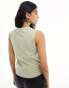 Weekday Mila tank top in light khaki