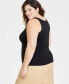 Trendy Plus Size Longline Scoop-Neck Tank, Created for Macy's