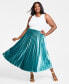 Фото #1 товара Plus Size Velvet Pleated Midi Skirt, Created for Macy's
