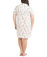 ფოტო #2 პროდუქტის Plus Size Garden Grove Printed Short-Sleeve Sleepshirt