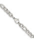 ფოტო #3 პროდუქტის Stainless Steel Polished 6.75mm Figaro Chain Necklace