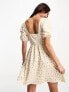 Фото #3 товара The Frolic milkmaid mini dress with cut out bodice in vintage floral