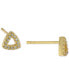 ფოტო #1 პროდუქტის Cubic Zirconia Triangle Stud Earrings in Gold-Plated Sterling Silver, Created for Macy's
