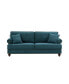 Фото #1 товара 82" Green Chenille Sectional Sofa with Brown Legs